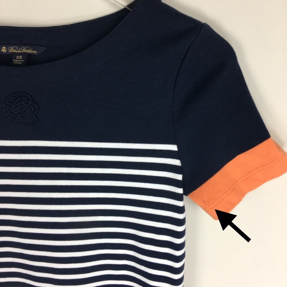 Read description- Brooks Brothers Blue Striped Short Sleeve Dress XS - Picture 3 of 6